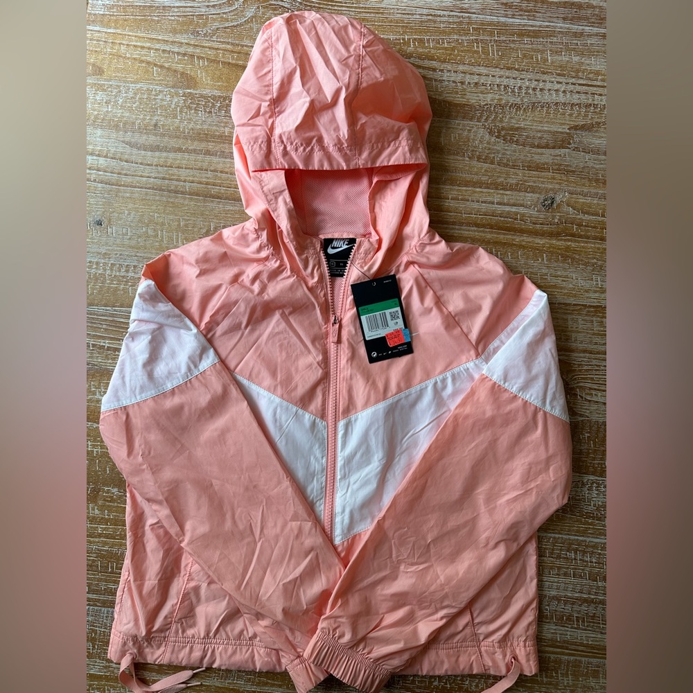 Nike Kids Coral and White windbreaker NWT